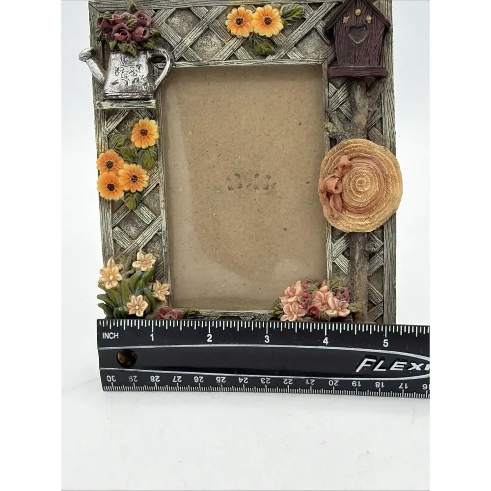 Cottagecore Garden Photo Frame 4x6 Floral Birdhouse Watering Can Country Decor